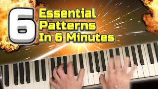 Video thumbnail of "6 Essential Boogie Woogie Piano Patterns that Turn Beginners into Pros ! Licks Tutorial Lesson"