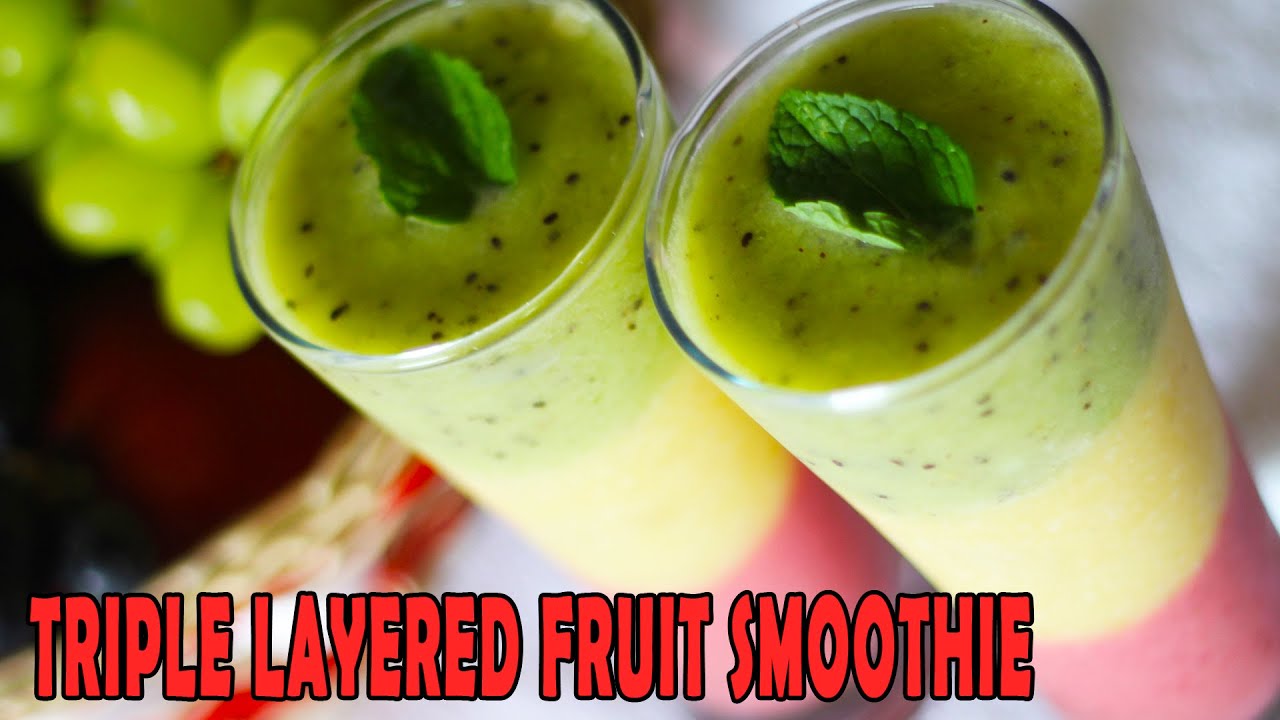 Healthy Fruit Smoothie Recipe | Tropical & Triple Layered | Kanak