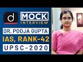 Dr.Pooja Gupta, Rank - 42, IAS - UPSC 2020 - Mock Interview I Drishti IAS English