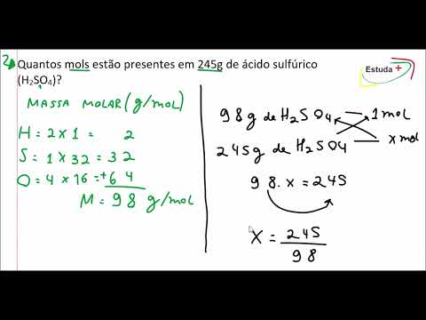 Vídeo: Quantos mols existem em 5g de H2so4?