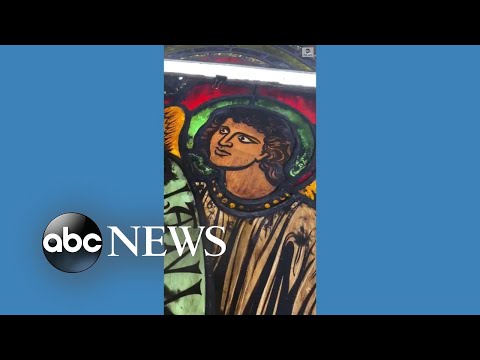 Stained glass window restoration underway at notre dame cathedral