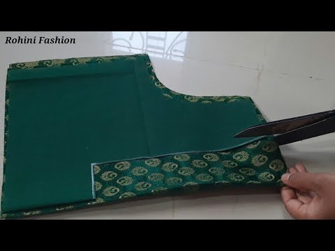 Very simple and easy blouse back neck lace design|cutting and stitching ...