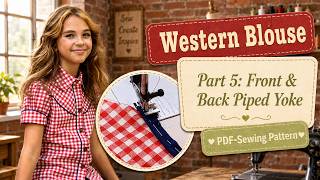 Western Blouse Sewing Tutorial Part 5: Sewing a Yoke with Piping Easy Method!