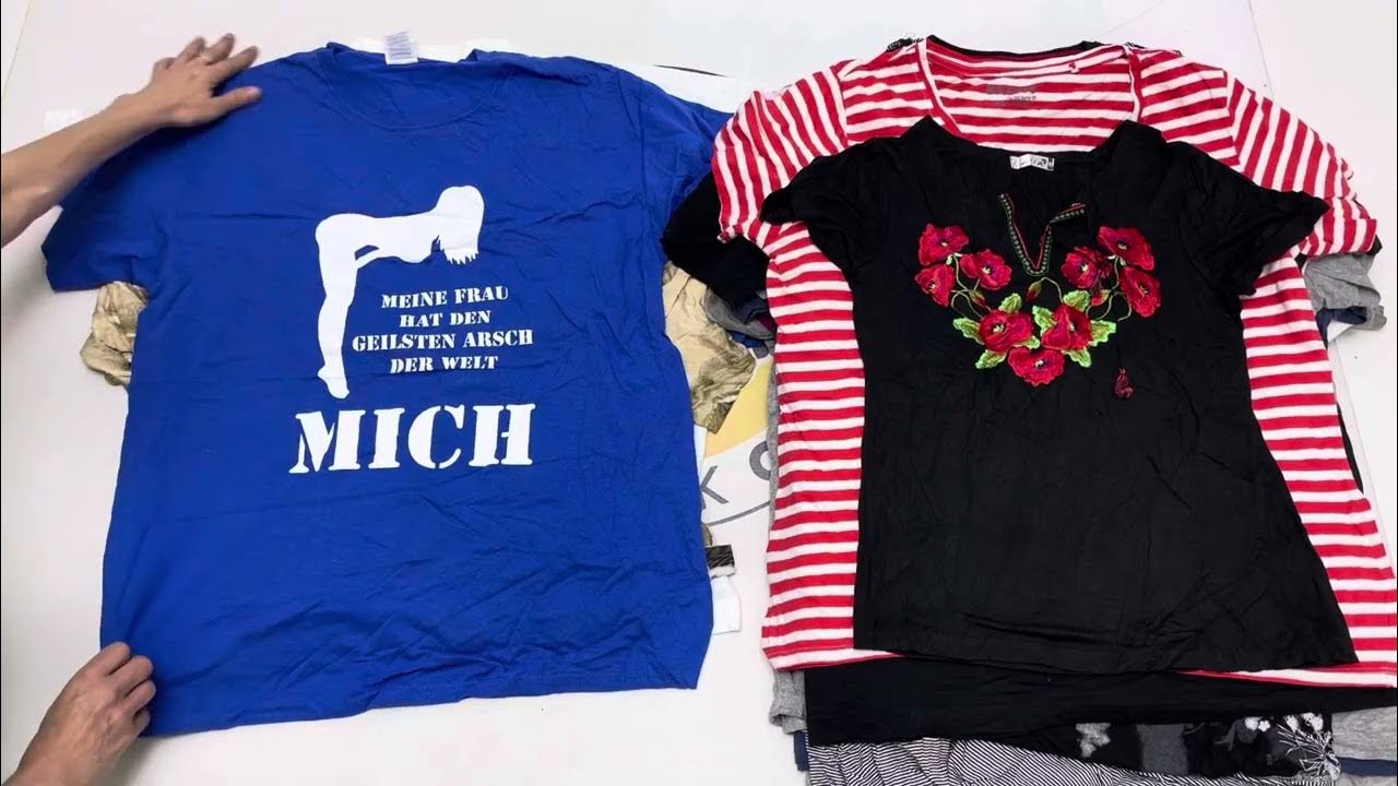 Футболка мікс 1с + екстра 5,5 €/кг (25,2 кг) Лот 3 - YouTube
