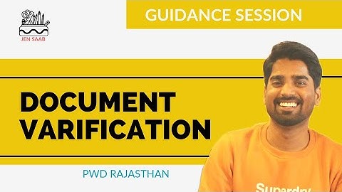 Document varification For RSMSSB/RSSB JEN Rajasthan