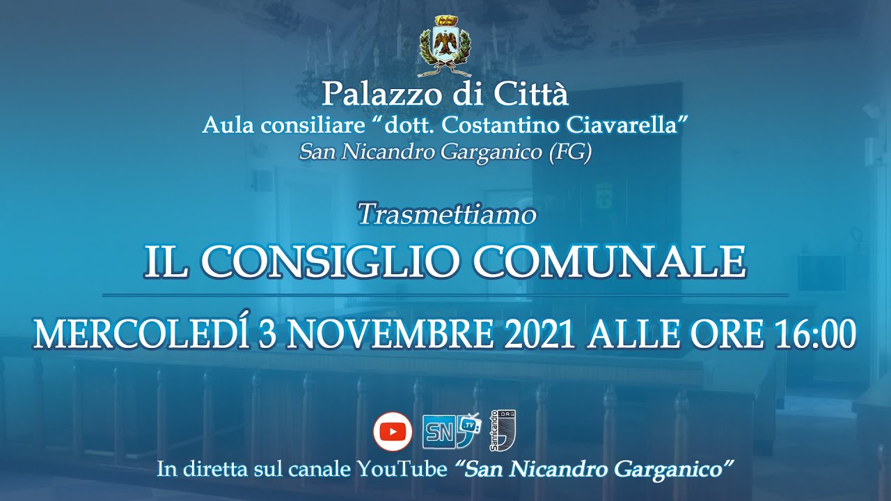 Consiglio Comunale del 3 Novembre 2021 | San Nicandro Garganico (FG)