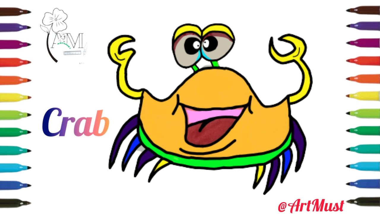 how to draw a crab step by step How to draw a crab Crab ki drawing