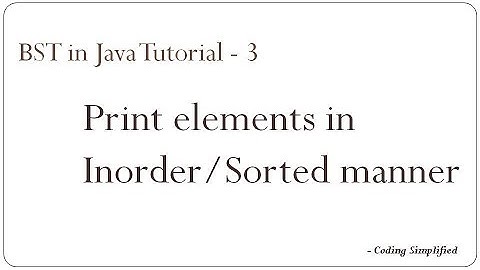 Binary Search Tree in Java - 3: Print elements in Inorder (Sorted/ Ascending) in Binary Search Tree