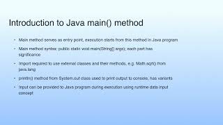 Introduction To Java Main Method Lecture 09 Java Programming Insights