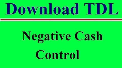 Secret Feature of Tally ERP 9 || Negative Cash Control TDL || Download .tdl File