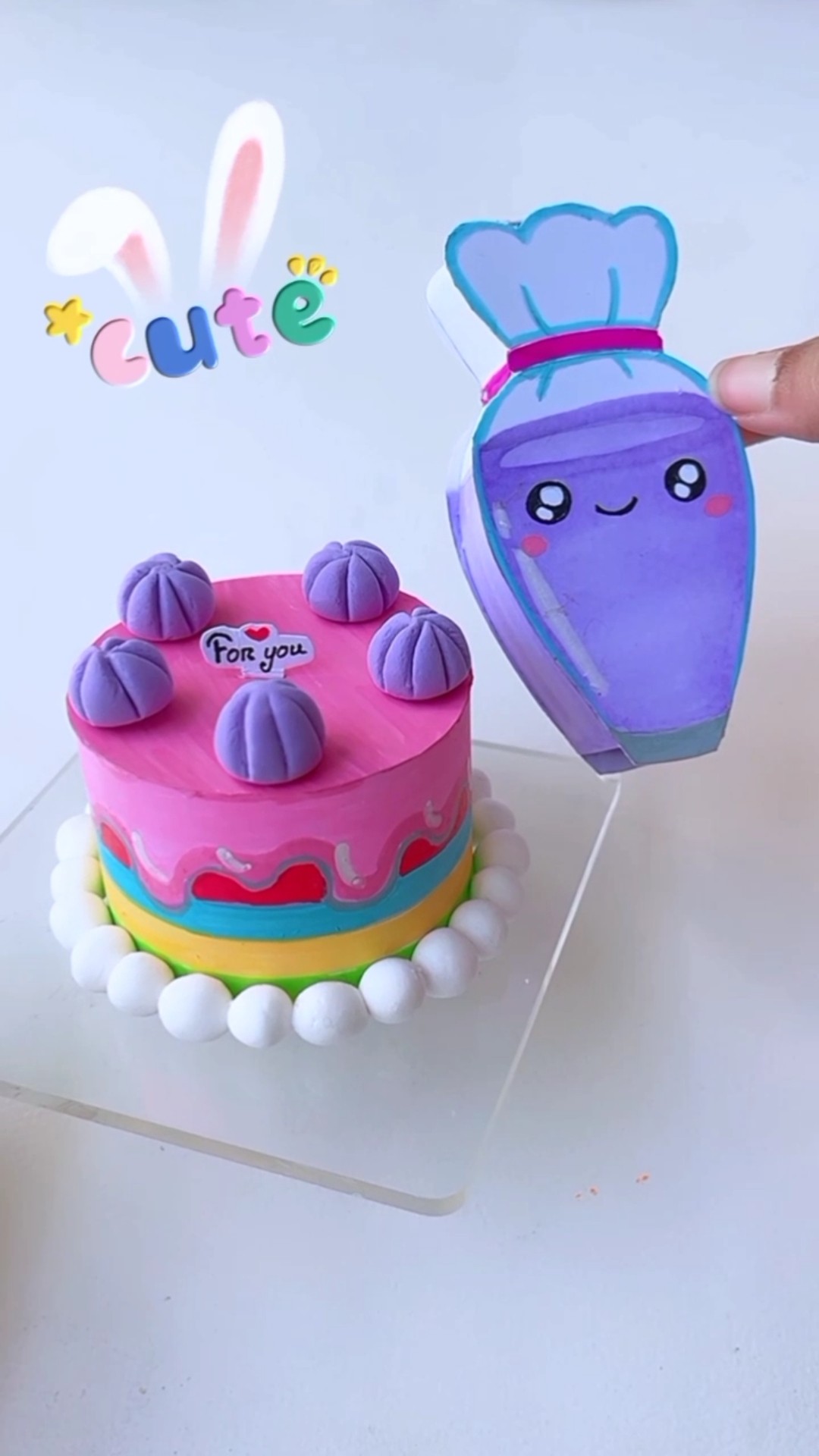 DIY mini paper cake ? #shorts #tonniartandcraft #art #love #craft #diy