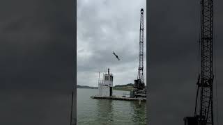 70-Foot Jump Off Abandoned Crane in Lake Travis