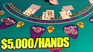 High Stakes Blackjack: Dangerous Tilt Mode Turns into $5,000/HANDS!! EPIC