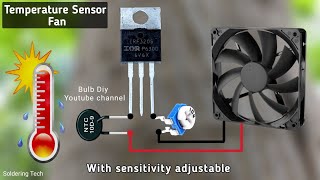How to make temperature sensor fan circuit | Automatic ON and OFF temperature sensor fan. Resimi
