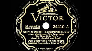 1933 Hits Archive Whos Afraid Of The Big Bad Wolf? - Don Bestor Florence Casecharles Yontz Voc