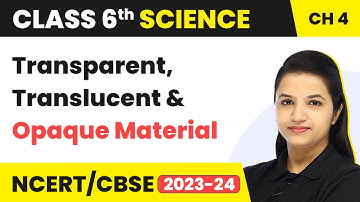 Class 6 Science Chapter 4 |Transparent, Translucent & Opaque Material- Sorting Materials into Groups
