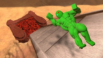 Mega Ramp Jump Into Molten Lava! Extreme Euphoria Ragdoll Physics Test