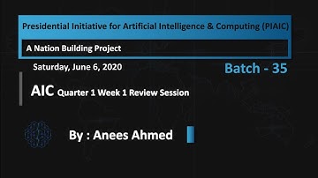 Batch 35 AIC Q1 Week 1 Review Session, by Anees Ahmed Saturday at 06:00 PM (PST)