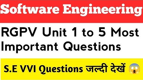 RGPV Software Engineering Important Questions | Software Engineering VVI Topics 😱