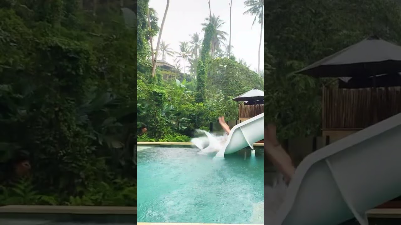 There’s a waterslide at our villa in Bali!!