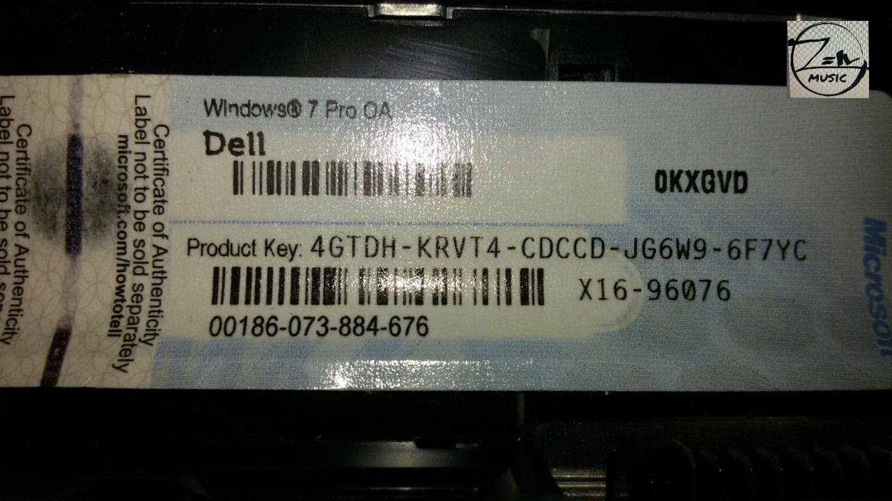 dell oem windows 7 professional product key