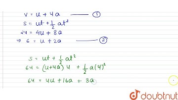 A particle movig with a uniformacceleration travels  24  metre and  64 metre in first two succes...