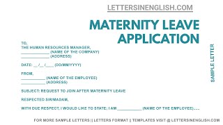 Joining Letter After Maternity Leave – Joining letter format after maternity leave
