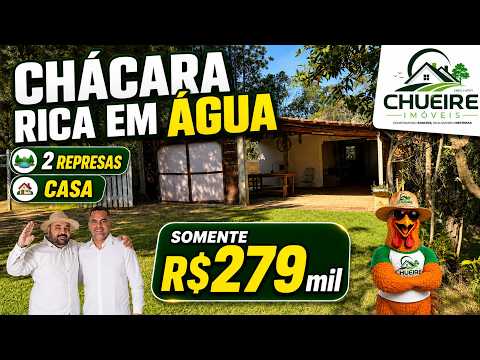Capa do vídeo CHÁCARA RICA EM ÁGUA 2 REPRESAS CASA SOMENTE R$279mil
