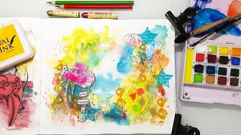 Intuitive Art Journal Page with Derwent Watercolors and Inktense Blocks