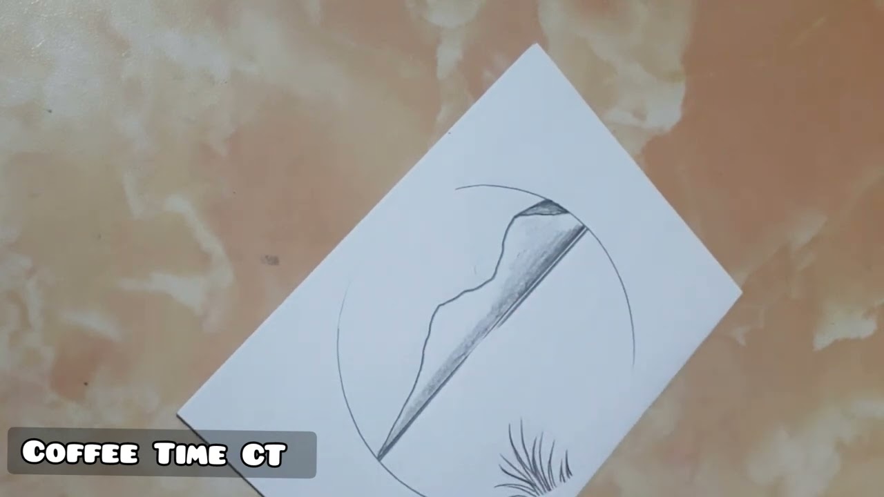 Easy scenery drawing in circle for lids & beginners | Coffee Time CT | Coffee Time CT