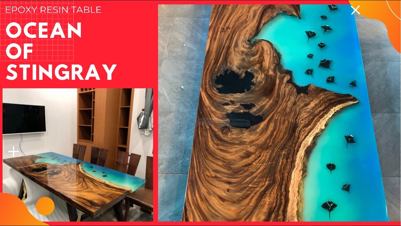 AWESOME Ocean Of Stingray Epoxy Table / Resin Art / Makin Art Work