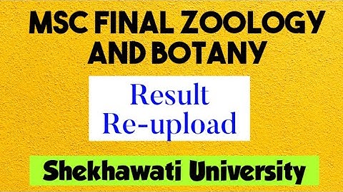 MSc Zoology And Botany result re-uploaded || Shekhawati University ||PDUSU||Science Workshop|| kusum