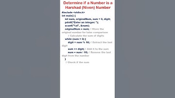 C Program   Harshad Number