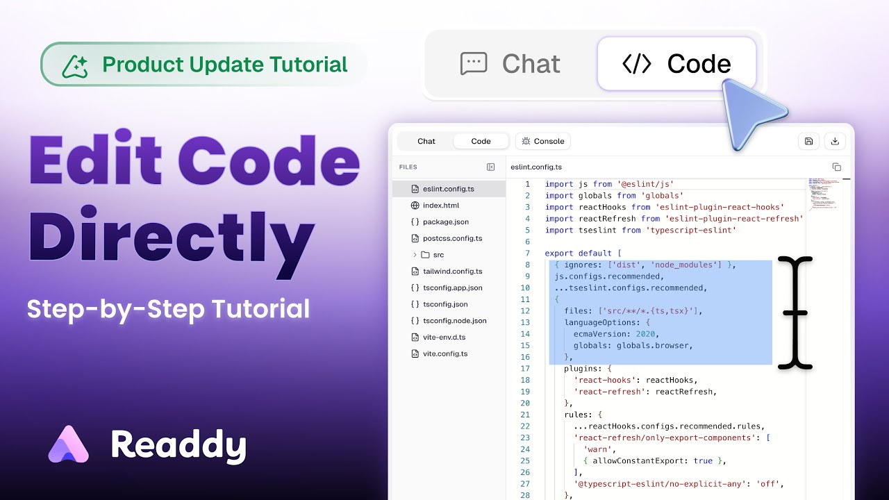 How to Edit Code Directly in Readdy | Code Editor Full Tutorial - YouTube