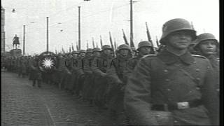 German Chancellor Adolf Hitler re militarizes the Rhineland, Germany and denounce...HD Stock Footage