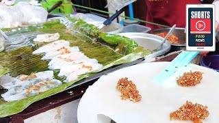 Thai Steamed Wonton Thai Dessert  Khao Greab Pak Mor Thai Street Food | Food News Video #Shorts