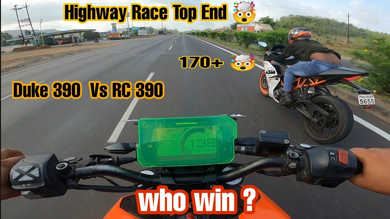 KTM RC 390 VS KTM DUKE 390  DRAG RACE | HIGHWAY FULL TOP AND RACE | LETS SEE WHO WIN ||