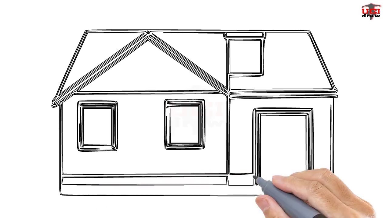  How to Draw  a House  Step by Step Easy for Beginners Kids 