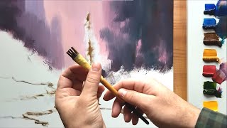Serene Winter Wonderland Painting: Creating a Peaceful Morning Forest Scene