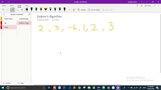 Kadane's Algorithm || Subarray with maximum Sum in O(n) || Array || Interview Question
