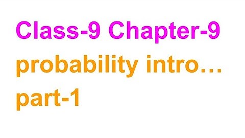 TN Class-9 Maths Chapter-9 Probability Introduction part-1