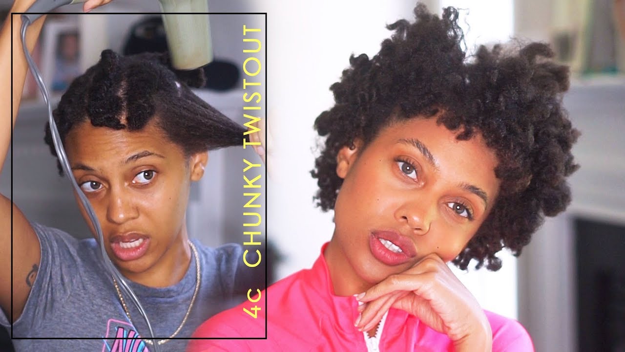 Chunky Twistout Hairstyle On Short 4c Hair How I Stretch And Twist