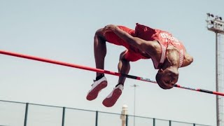 Mutaz Essa Barshim jumping with huge headroom