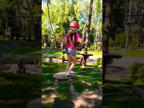 Полоса препятствий для детей. Канатная дорога. #дети #развлечения #игры #игра #экстрим #приключения