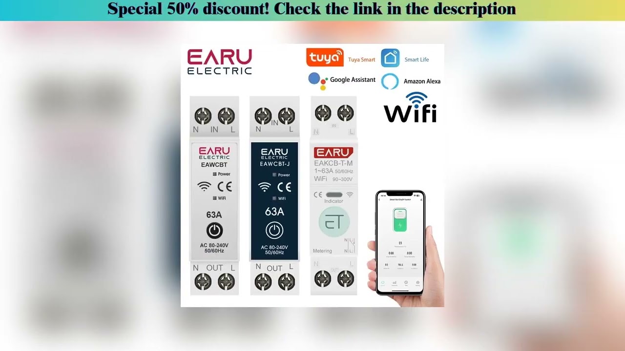 Review Tuya WiFi Smart Circuit Breaker MCB 1P+N 63A Timer Power Energy kWh Voltage Current Meter Pro