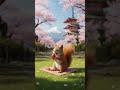 Cute Squirrel Picnic in Japan! 🐿️🌸 Japonya'da Tatlı Piknik! #shorts
