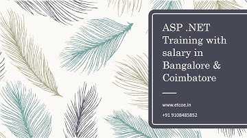 ASP .NET TRAINING WITH SALARY IN BANGLORE & COIMBATORE-ETCOE.IN