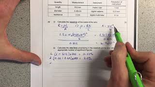 Details AS Physics 2.1 Exam Q Tutorial - Resistivity (and Uncertainty) Update