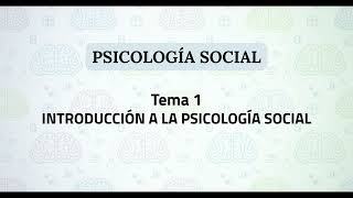 Social Psychology UNED | Topic 1: Introduction
