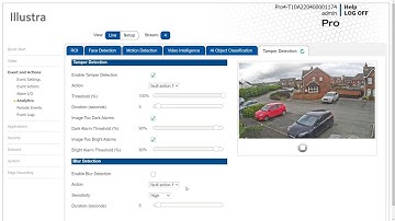 Illustra Analytics Tamper Detection